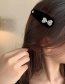 Fashion Black Hairpin Velvet Rabbit Diamond Geometric Alloy Hairpin