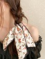 Fashion Burgundy Flower Silk Scarf Tied Hair Bow Print Headband