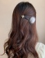 Fashion Gray Plush Pearl Flower Geometric Alloy Hairpin