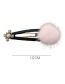 Fashion Pink Plush Pearl Flower Geometric Alloy Hairpin