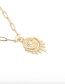 Fashion Gold Color Micro-set Zircon Eyes Gold-plated Copper Necklace