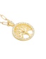 Fashion Gold Color Tree Of Life Alloy Rhinestone Tree Of Life Hollow Necklace