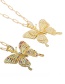 Fashion Gold Color Butterfly Alloy Rhinestone Butterfly Necklace