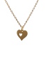 Fashion Rose Gold Love Heart Titanium Steel Fully Polished Cut Love Heart Pendant Hollow Necklace