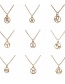 Fashion 5 Gold Color Titanium Steel Twelve Constellation Round Hollow Necklace