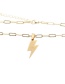 Fashion Lightning Titanium Steel Lightning Copper Gold Plated Necklace