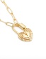 Fashion Love Lock Micro Zircon Heart Lock Copper Gold Plated Necklace