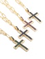 Fashion Green Micro Zircon Cross Necklace