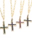 Fashion Purple Micro Zircon Cross Necklace