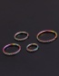 Fashion Colorful 6mm Stainless Steel Open Round Inlaid Zircon Earrings