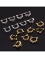 Fashion 6#gold Stainless Steel Inlaid Zircon U-shaped Geometric Ear Clip