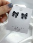 Fashion Black Bow Pearl Earrings