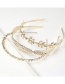 Fashion New Alloy Headband-two Leaves Alloy Leaf Gold Coin Portrait Geometric Headband Hairpin