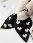 Fashion Line Peach Heart Leopard Print Plaid Peach Heart Plush Cross Collar