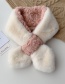 Fashion Mink Curly Rice Noodles Two-tone Stitching Cross Plush Scarf