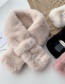 Fashion Mi Standard Horn Khaki Pure Color Crossed Rex Rabbit Fur Scarf