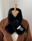 Fashion Rice Standard Horn Black Pure Color Crossed Rex Rabbit Fur Scarf