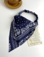 Fashion Navy Geometric Print Triangle Elastic Hair Band Turban