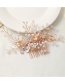 Fashion Color Mixing Diamond And Pearl Beaded Alloy Flower Comb
