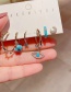 Fashion Real Gold Plated Micro-set Zircon Eyes Turquoise Geometric Earrings Set