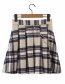 Fashion Plaid Chain Check High-waist Woolen A-line Skirt