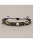 Fashion Melange 16 Handmade Webbing Geometric Bracelet With Gold Beads