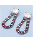 Fashion Red Alloy Inlaid Glass Diamond Acrylic Geometric Earrings