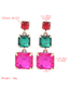 Fashion Color Alloy Diamond Multilayer Square Geometric Earrings