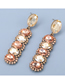 Fashion Color Alloy Diamond Multilayer Oval Earrings