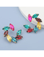 Fashion Color Alloy Diamond Flower Hollow Earrings
