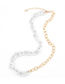 Fashion Gold And Silver Color Stitching Contrast Thick Chain Alloy Necklace
