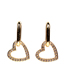 Fashion Gold Color Hollow Diamond Love Earrings