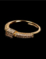 Fashion Gold Color Diamond And Gold-plated Copper Open Ring