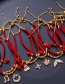 Fashion Cross Woven Fawn Snowflake Fishtail Pullable Spongebob Red String Bracelet