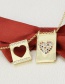 Fashion Gilded Square Hollow Diamond Love Necklace