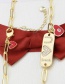 Fashion Gilded Diamond-studded Geometric Letters Drop Oil Love Necklace