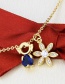 Fashion Gilded Gold-plated Copper Necklace With Diamond Flower Portrait