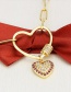 Fashion Gilded Diamond Love Heart Turnbuckle Necklace