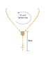 Fashion Golden Thin Chain Medallion Alloy Cross Pendant Necklace