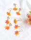 Fashion Ginkgo Leaf Ear Clip Ginkgo Maple Leaf Resin Alloy Earrings