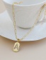 Fashion B 26 Letters Pendant Necklace With Copper Inlaid Zircon