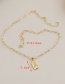 Fashion W 26 Letters Pendant Necklace With Copper Inlaid Zircon