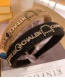 Fashion Coffee Color Rhinestone Wide Mohair Broad-brimmed Letter Headband