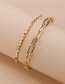 Fashion Golden Hollow Multi-layer Bracelet With Thick Chain With Beating Pattern