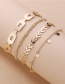 Fashion Golden Handmade Chain Hollow Leaf Alloy Multilayer Bracelet