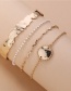 Fashion Golden Handmade Chain Pearl Geometric Multi-layer Bracelet