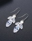 Fashion Rose Gold Copper Inlaid Zircon Pearl Leaf Earrings