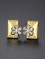 Fashion 18k Micro-inlaid Zircon Flower Geometric Earrings