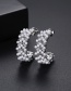 Fashion Platinum Geometric Earrings With Zircon And Pearls