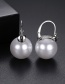 Fashion Platinum Copper Inlaid Pearl Round Earrings